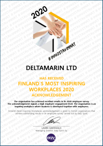 Inspiring workplace diploma - Deltamarin 2020