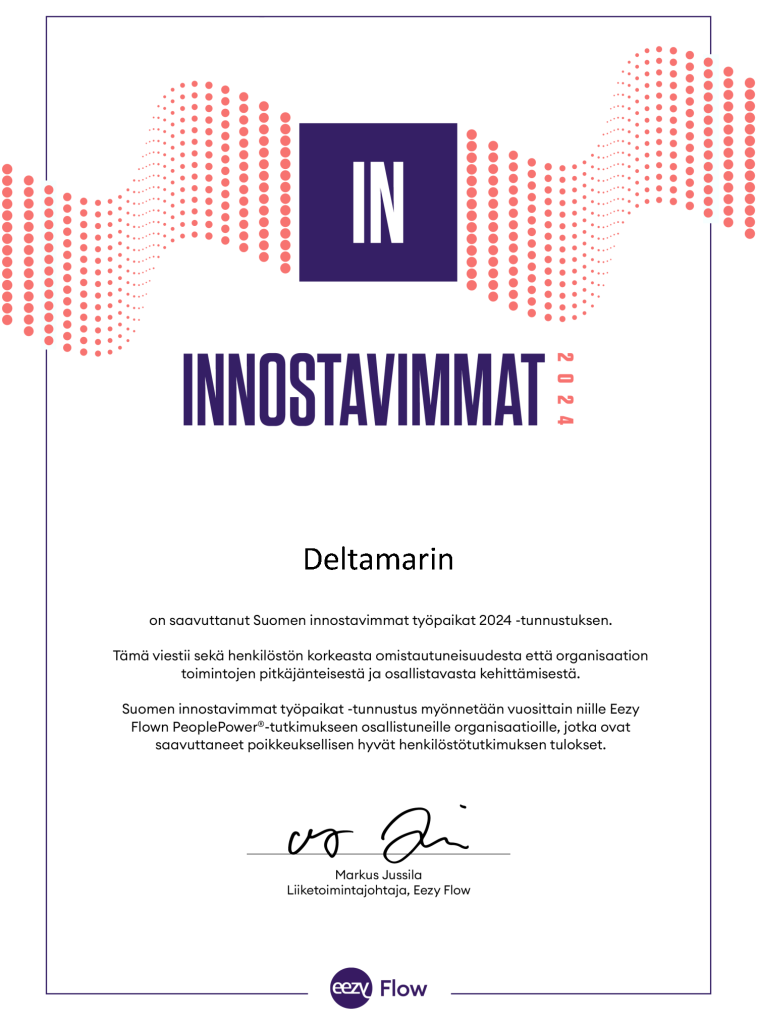 Deltamarin 'Most Inspiring Workplace' Diploma 2024