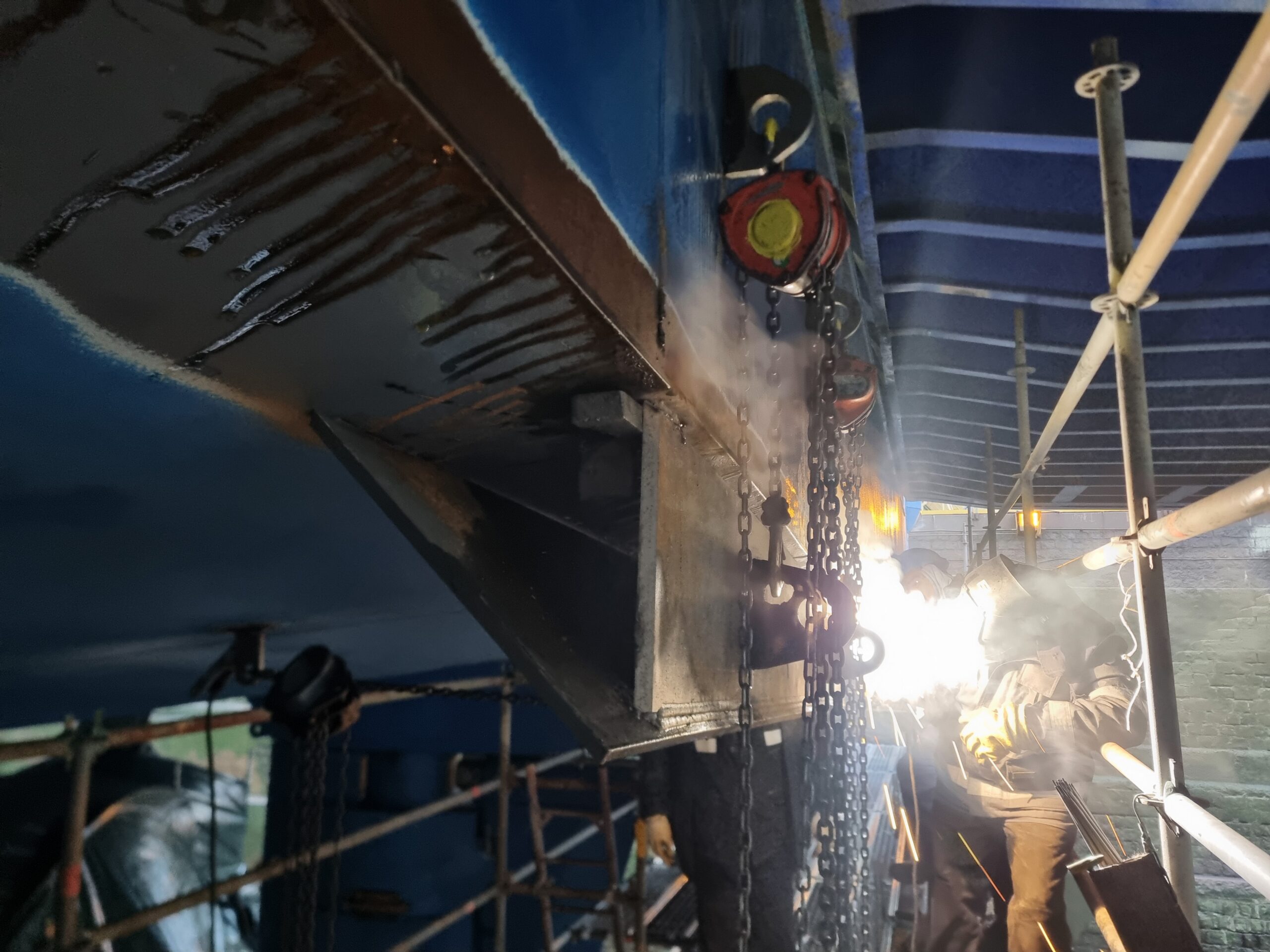 Installing an interceptor to MS Finbo Cargo, owned and operated by Eckerö Group - copyright Eckerö Group