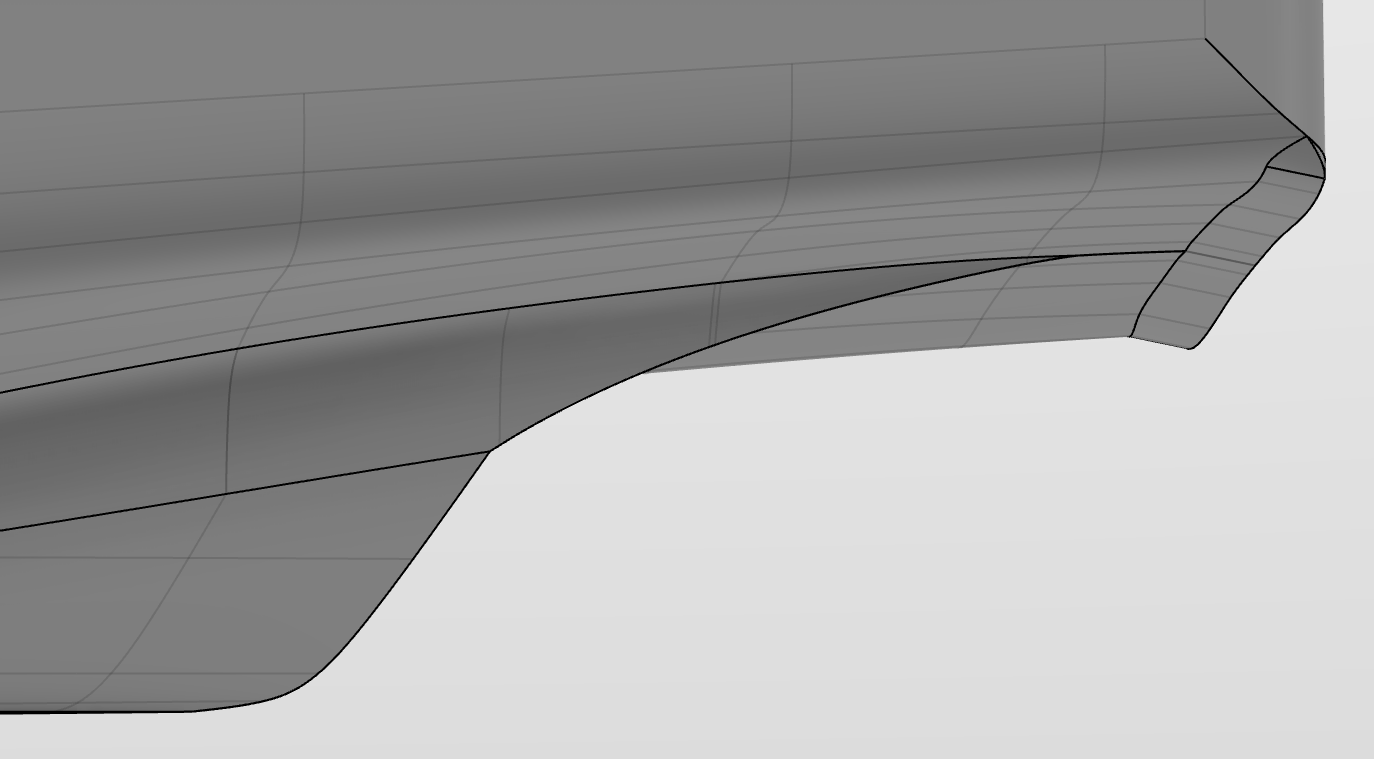 Trim wedge of a new-build Ro-Pax vessel