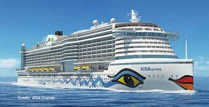 AIDAprima cruise vessel (credit AIDA Cruises)